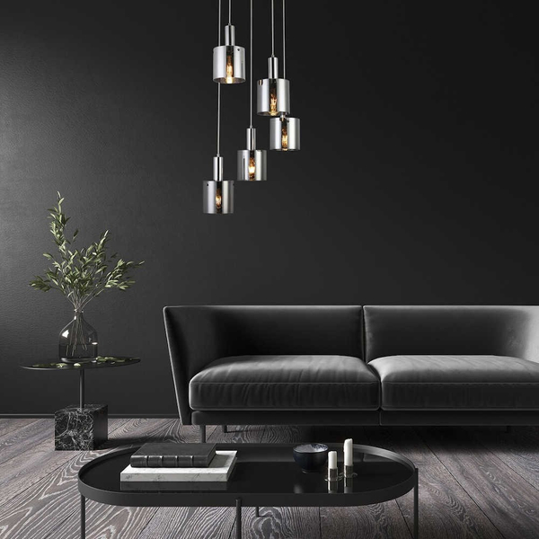 Nowoczesna LAMPA wisząca DONATI 5251 Rabalux szklany zwis kaskada chrom