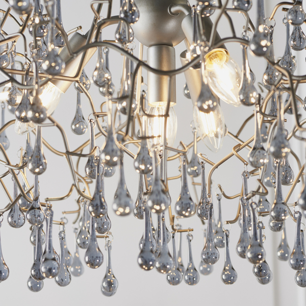 Salonowa lampa wisząca L&-190301 Light& gałązki srebrna dymiona