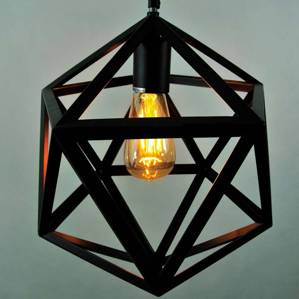 Retro LAMPA wisząca DENMARK 305534 IL MIO metalowa OPRAWA vintage zwis klatka czarna