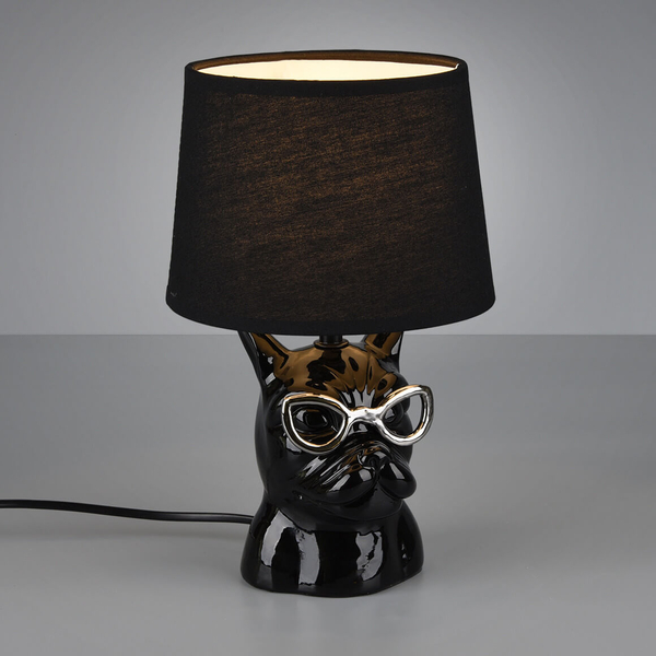 Dekoracyjna lampka stołowa Dosy R50231002 RL Light pies w okularach czarny