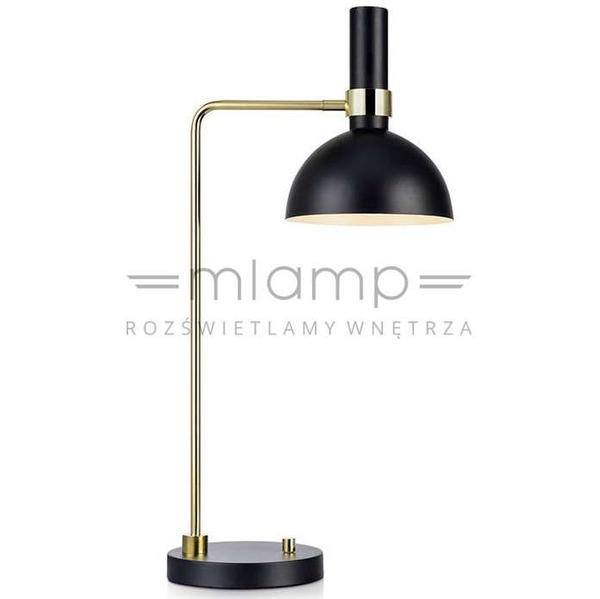 Stojąca LAMPA stołowa LARRY 106973 Markslojd metalowa LAMPKA biurkowa kopuła mosiądz czarna