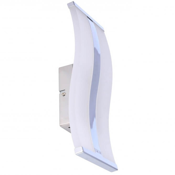 Ścienna lampa sypialniana Bertone AZ1291 Azzardo LED 9W 2900K fala srebrna