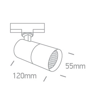 Regulowana lampa sufitowa LARA MYL.00079 do szyny 3-fazowej tuba czarny