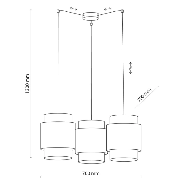Potrójna lampa zwisowa ekologiczna Boho 6537 TK Lighting ratanowa biała