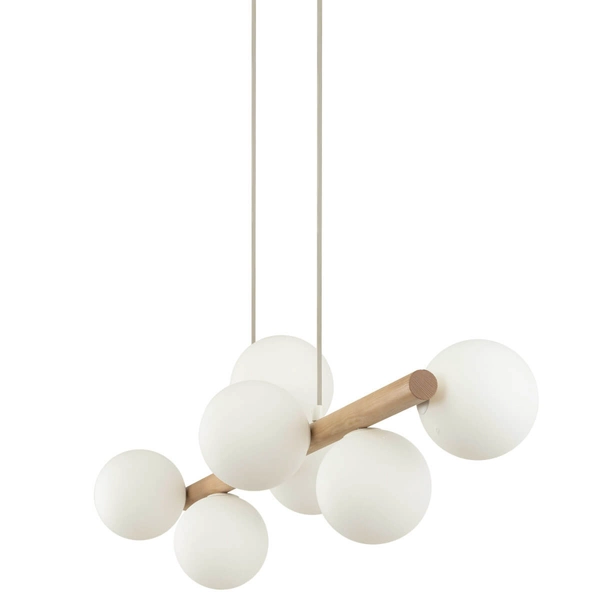 Lampa wisząca na listwie Estera 5905 bańki kule beżowa biała