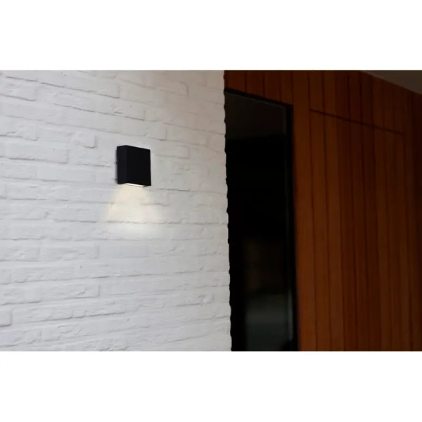 Ścienna LAMPA zewnętrzna GEMINI XF 5104002012 Lutec kinkiet OPRAWA metalowa LED 9W 3000K kwadratowa IP54 czarna