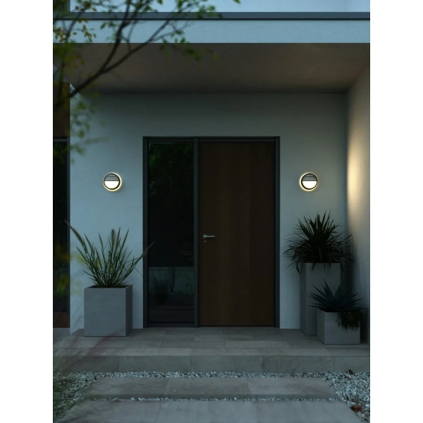 Okrągła lampa naścienna Oliver 2218261003 LED 9W 2700K IP54 czarna