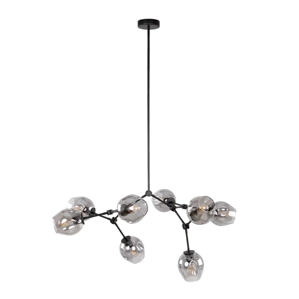Molekułowa wisząca lampa Ferral PND-75075-8-BK-SG przydymiona czarna