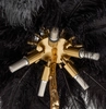 Lampa podłogowa Tiffany JL0019.BLACK z piór czarna złota