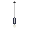 Wisząca lampa z filcu Masso PND-59839-1-BLU owalna do salonu niebieska
