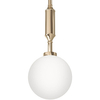 Pojedyncza lampa wisząca Eri I szklana kula ball biała złota