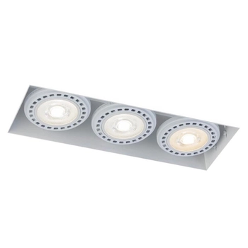 Oczko LAMPA sufitowa YATOMI 7366 Shilo prostokątna OPRAWA podtynkowa WPUST regulowany listwa metalowa biała