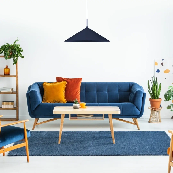 Regulowana wisząca lampa CAPITAL MLP0950 stożek na korytarz niebieska