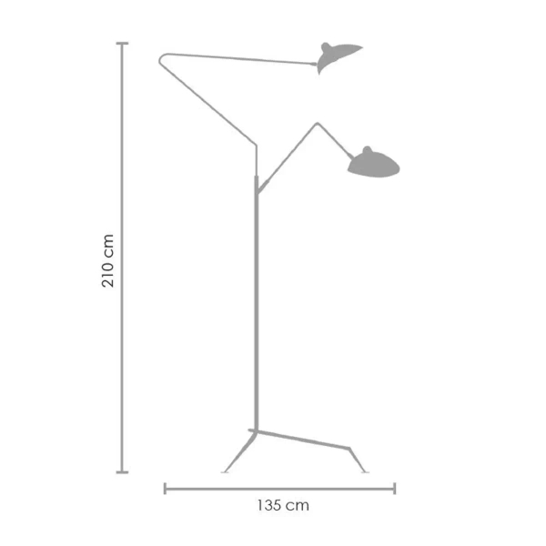 Stojąca lampa 3-punktowa Crane ST-F8703 Step do salonu czarna