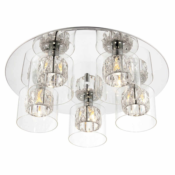Sufitowa lampa szklana Verina 76517 Endon do salonu przezroczysty srebrny