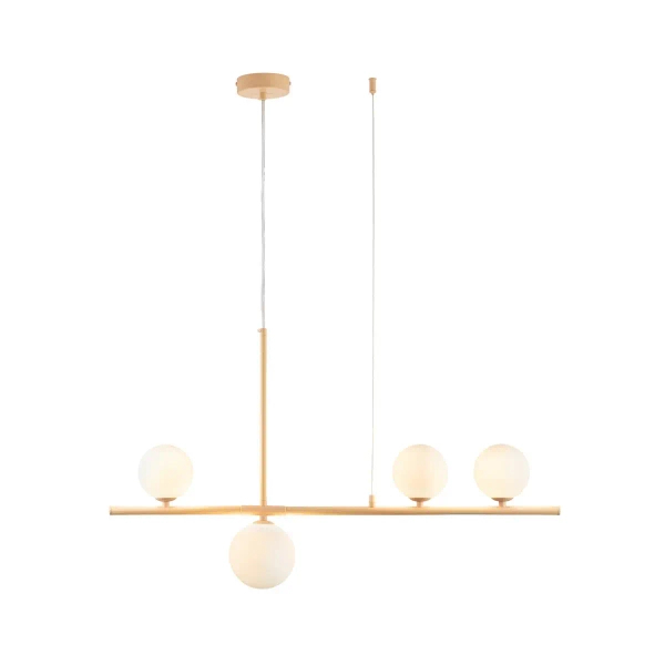 Kremowa lampa wisząca MODERNO DN1506 biała 4xG9 kule do jadalni