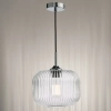 Regulowana wisząca lampa Demarius DEM0108 ryflowany szklany przezroczysty