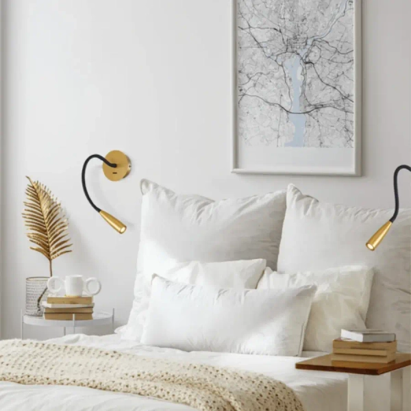 Lampa ścienna na peszlu H63 LED 3W 3000K regulowana mosiądz