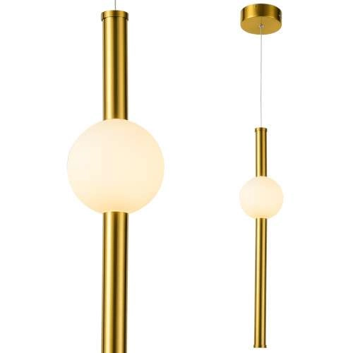 LAMPA wisząca HALLING PND-16357-C-1 Italux loftowa OPRAWA tuba zwis LED 10W 3000K szklana kula miedziana biała