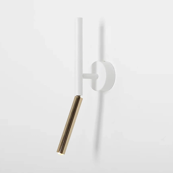 Ścienny kinkiet regulowany Stick 1067C Aldex tuba biała złota