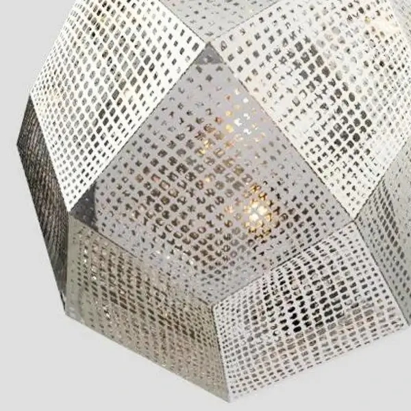 Geometryczna lampa wisząca Futuri star ST-5001 SILVER Step siatka chrom