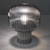 Nocna lampa grzyb Demarius DEM4210 szklana przydymiona czarna