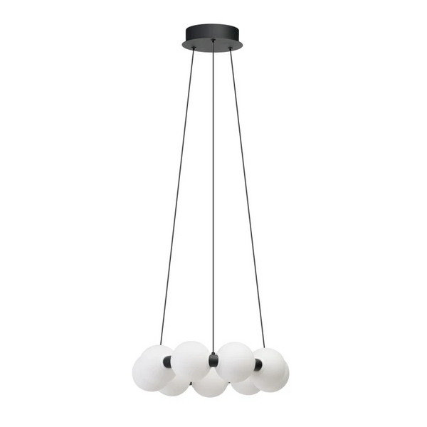 Molekułowa wisząca lampa PERLA czarna biała AZ6894 9x19W 3000K