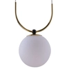 Lampa wisząca BALOS 0409 modernistyczna szklana kula ball zwis biały złoty