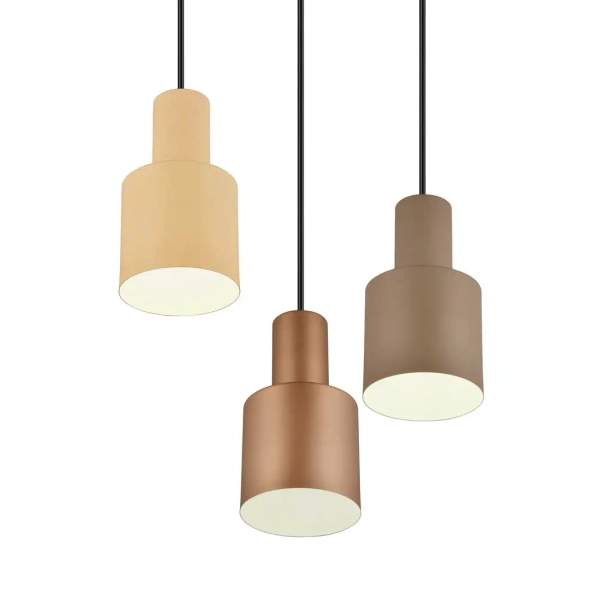 Wisząca lampa AGUDO 319430317 beżowa szara różowa 3x40W E27 z regulacją