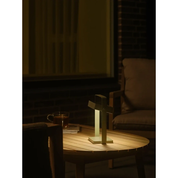 Stołowa lampka na taras Saulio 2418035023 LED 3,5W 3000K IP44 oliwkowa