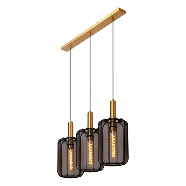 Sypialniana lampa wisząca Corina 03447/03/30 klosze siatka złota czarna