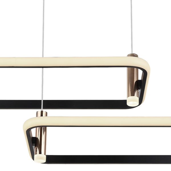 Geometryczna LAMPA wisząca COCO 67301H1 Globo prostokątna zwis LED 55W 2700K - 6000K do salonu złoty