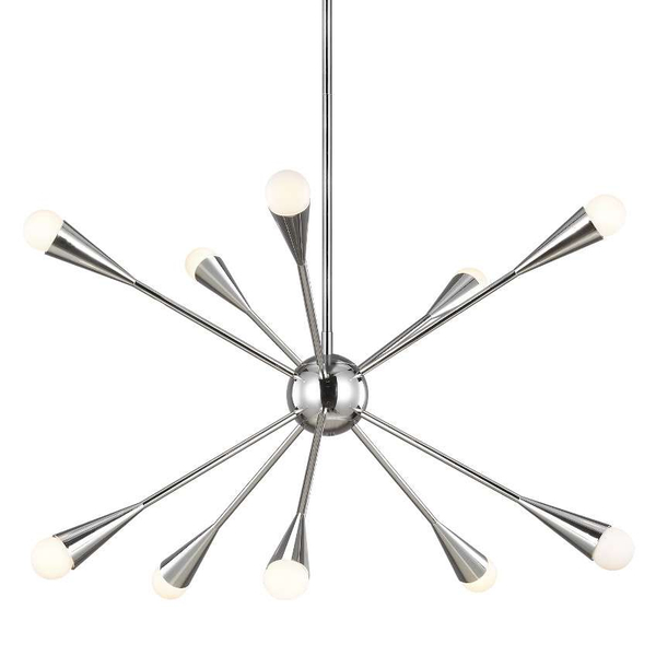 Wisząca LAMPA industrialna Jax FE-JAX10-PN Elstead FEISS industrialna OPRAWA metalowy ZWIS pająk sticks explosion nikiel polerowan