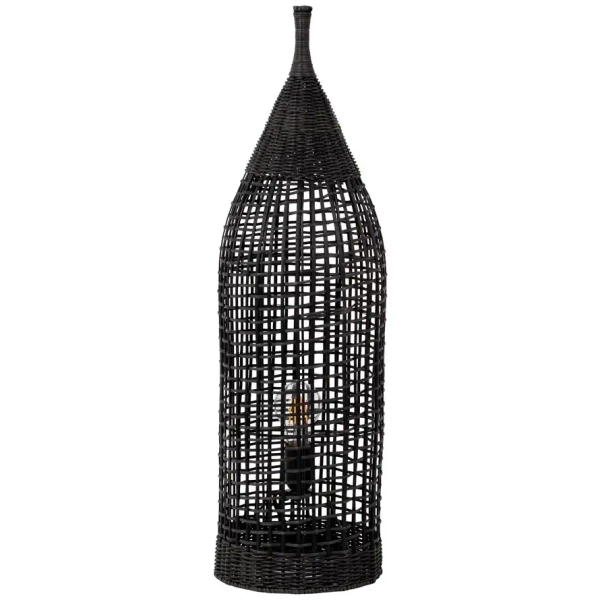 Lampa stojąca ratanowa ALDENZO LE45387 ażurowa czarny