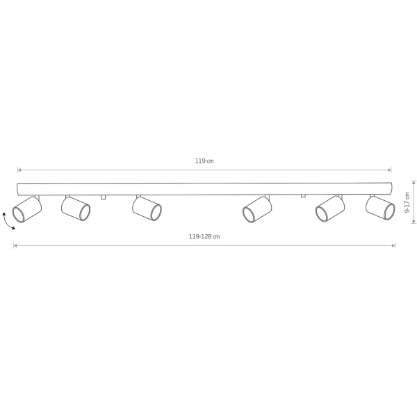 Regulowana lampa sufitowa EYE SPOT 6607 metalowe tubki białe