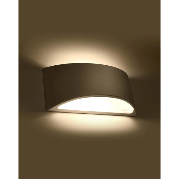 Półokrągła lampa ścienna SL.0834 ceramiczny kinkiet biały