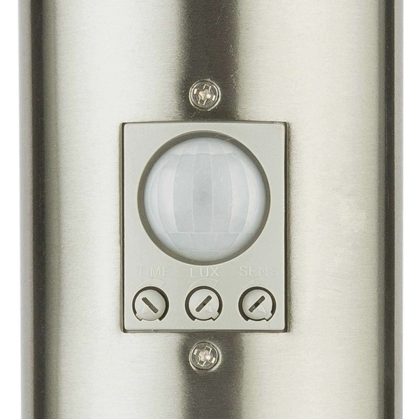 Stojąca LAMPA zewnętrzna BOSTON 3159S Globo ogrodowa OPRAWA słupek z czujnikiem ruchu IP44 stal nierdzewna biały przezroczysty