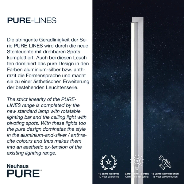 Stojąca lampa na pilot PURE-LINES biała 421-95 1xLED 23W 2700-5000K z regulacją barwy