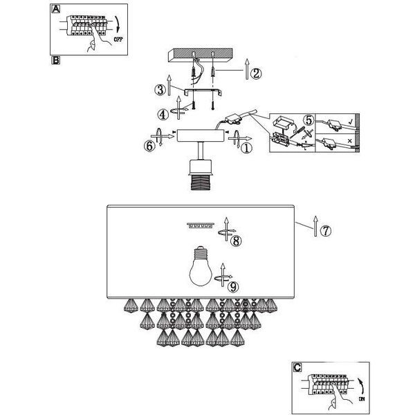 Plafon LAMPA sufitowa AMY 15188D3 Globo abażurowa OPRAWA z kryształkami glamour crystal srebrna przezroczysta