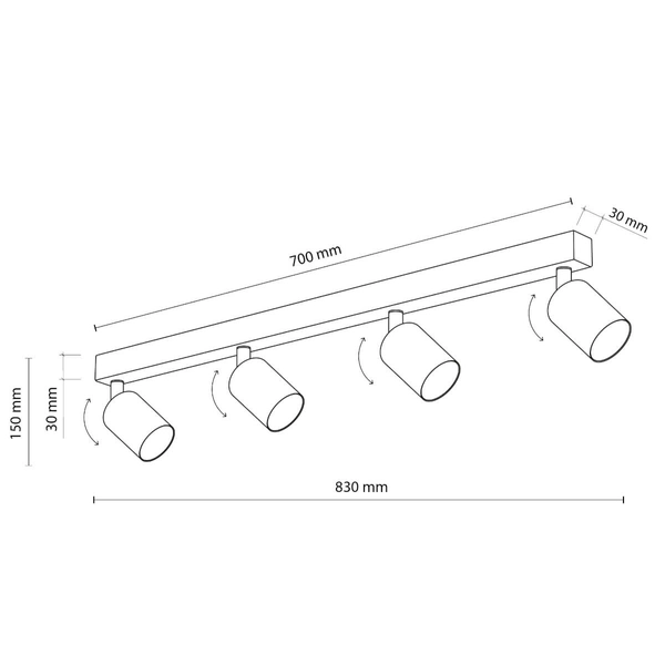 Natynkowa lampa wisząca Top 6182 belka listwa tubki brązowa