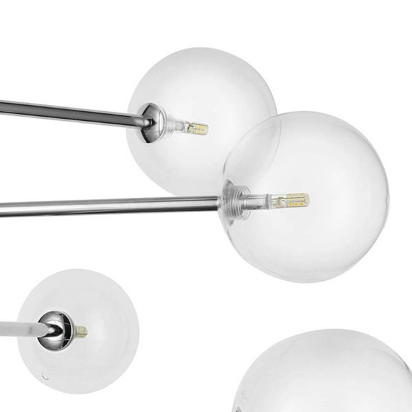 Wisząca lampa salonowa sticks Sola ST-5020-12 Step szklane kule chrom