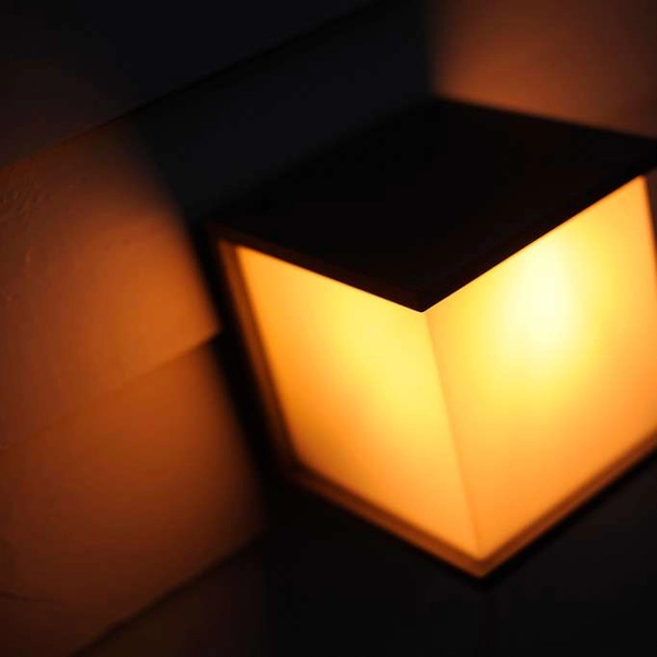 Zewnętrzna LAMPA elewacyjna BOX CUBE 5184601118 Lutec metalowa OPRAWA kinkiet kostka ścienna IP44 szara