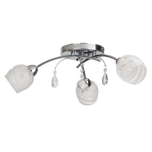 Metalowa lampa sufitowa Melissa 2621 Rabalux potrójna crystals biała chrom