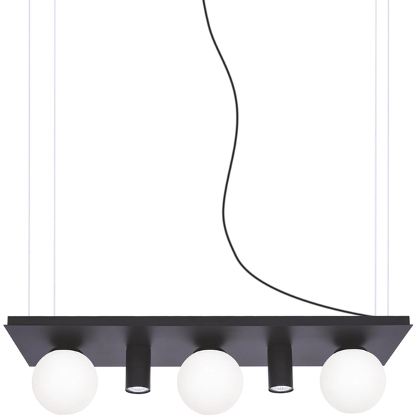 Lampa wisząca Plant Shelf 5555 Zumaline półka na rośliny kule czarne białe