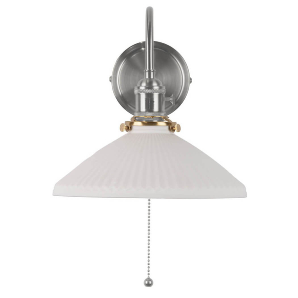 Ścienna lampa ceramiczna Hadano HAD0761-10 żebrowana chrom biały