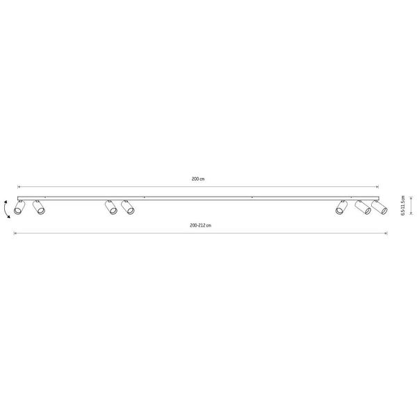 Nasufitowa lampa na listwie Fourty 11470 metalowa jedwabisty grafit