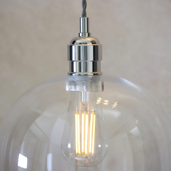 Szklana lampa wisząca L&-1102678 Light& nas wyspę nowoczesna nikiel