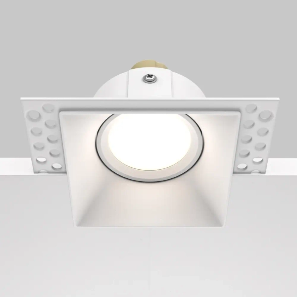 Minimalistyczna lampa wpuszczana Dot DL042-01-SQ-W kwadratowa biała