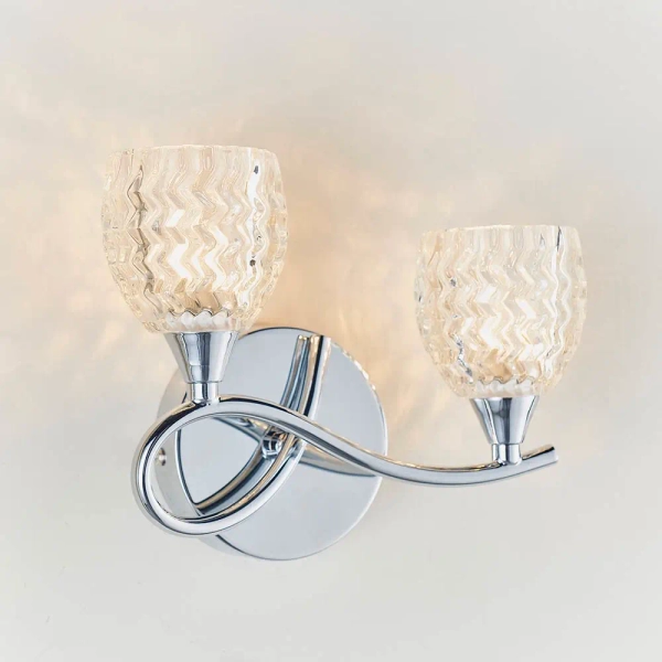 Szklana lampa na ścianę Boyer BOYER-2WBCH-L chrom przezroczysty