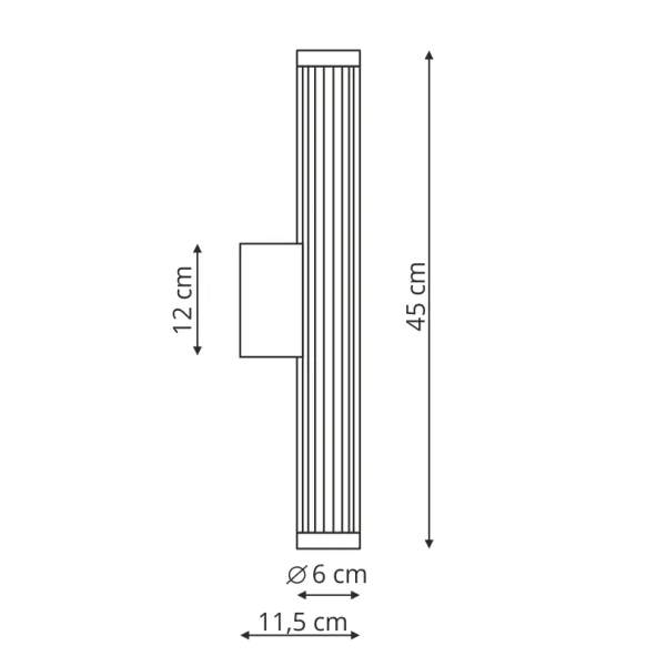 Podłużna lampa na ścianę VENA LP-1010/1W-45 GD LED 8W CCT IP44 złoty